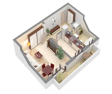 apartament nou 1 camere de vanzare nicolina - c.u.g. Iasi
