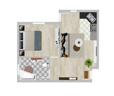 Apartament Nou 1 camere  de vanzare  Bucium