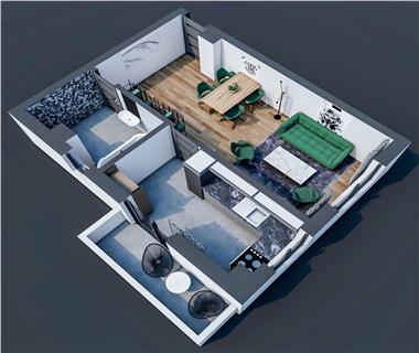Apartament Nou 1 camere  de vanzare  Bucium