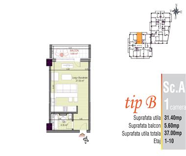 apartament nou 1 camere de vanzare nicolina Iasi