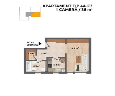 Apartament Nou 1 camere  de vanzare  C.U.G.
