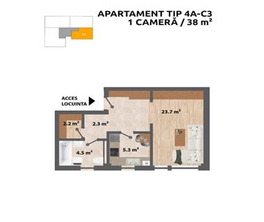 Apartament Nou 1 camere  de vanzare  C.U.G.