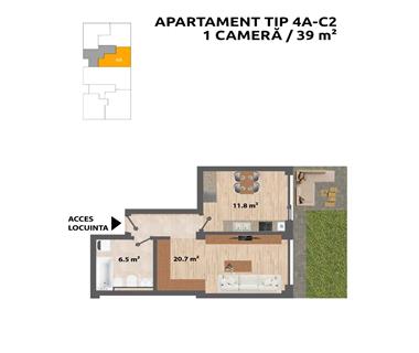 Apartament Nou 1 camere  de vanzare  C.U.G.