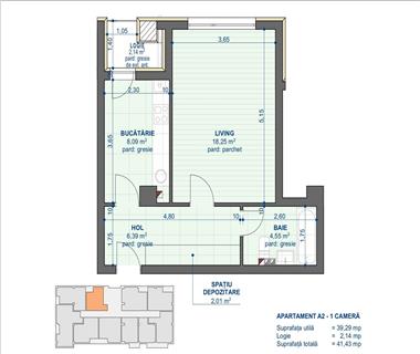 Apartament Nou 1 camere  de vanzare  C.U.G.