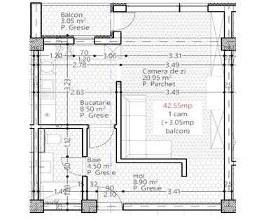 Apartament Nou 1 camere  de vanzare  Copou