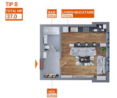 Apartament Nou 1 camere  de vanzare  Dacia