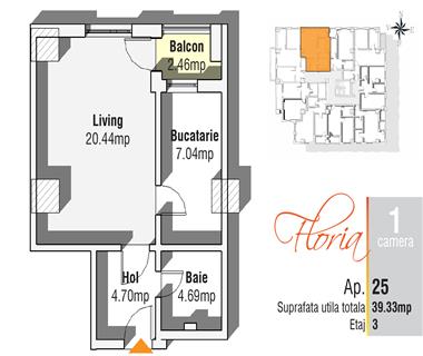 Apartament Nou 1 camere  de vanzare  Nicolina
