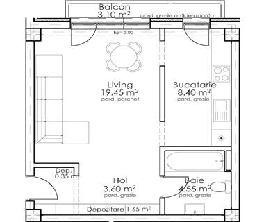 Apartament Nou 1 camere  de vanzare  Pacurari