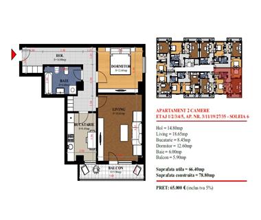 Apartament Nou 1 camere  de vanzare  Valea Lupului