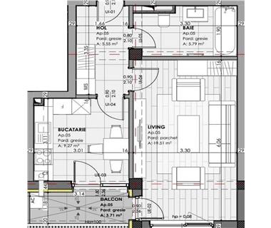 Apartament Nou 1 camere  de vanzare  Valea Lupului