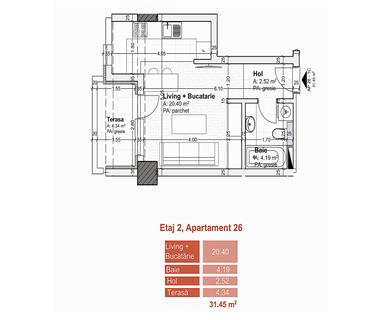 Apartament Nou 1 camere  de vanzare  Tatarasi  Metalurgie