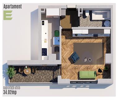 Apartament Nou 1 camere  de vanzare  Tatarasi