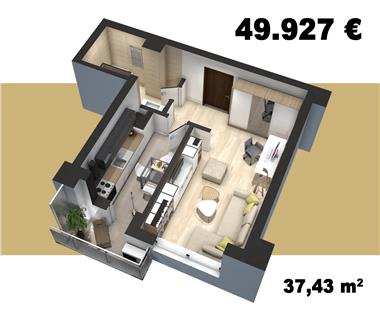 apartament nou 1 camere de vanzare tudor vladimirescu Iasi