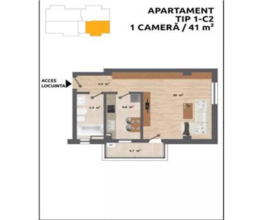 Apartament Nou 1 camere  de vanzare  C.U.G  Valea Adanca