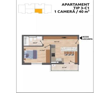 Apartament Nou 1 camere  de vanzare  C.U.G  Valea Adanca