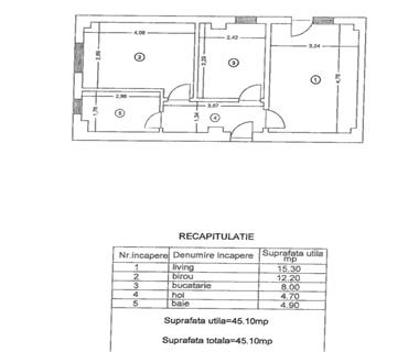 Apartament Nou 2 camere  de vanzare  Bucium  Hlincea