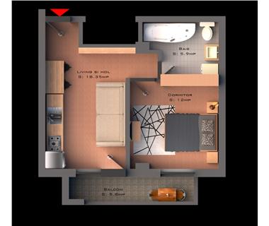 Apartament Nou 2 camere  de vanzare  Bucium