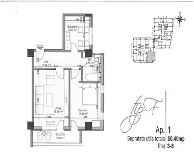 apartament nou 2 camere de vanzare c.u.g. Iasi