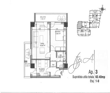 apartament nou 2 camere de vanzare c.u.g. Iasi