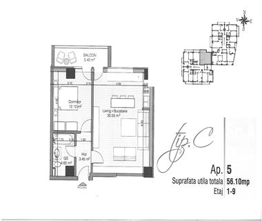 apartament nou 2 camere de vanzare c.u.g. Iasi