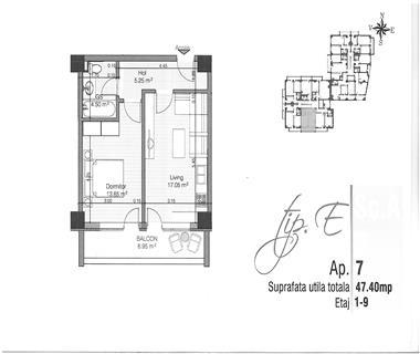 apartament nou 2 camere de vanzare c.u.g. Iasi