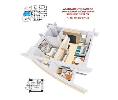 Apartament Nou 2 camere  de vanzare  Centru