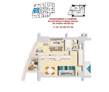 Apartament Nou 2 camere  de vanzare  Centru