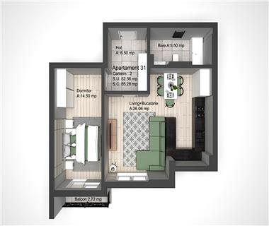 Apartament Nou 2 camere  de vanzare  Copou
