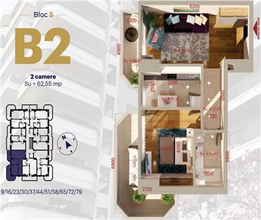 Apartament Nou 2 camere  de vanzare  Copou