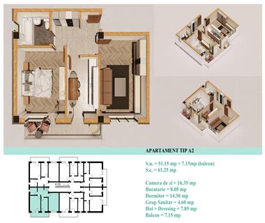 Apartament Nou 2 camere  de vanzare  FrumoasaHlincea