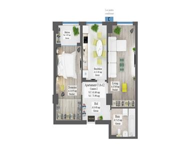 Apartament Nou 2 camere  de vanzare  Frumoasa