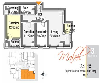 Apartament Nou 3 camere  de vanzare  Nicolina