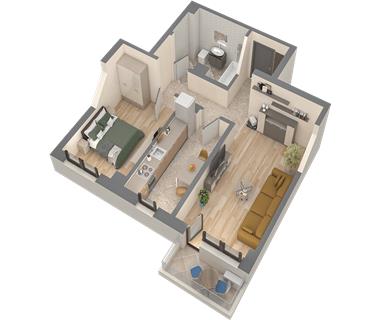 Apartament Nou 2 camere  de vanzare  Podu Ros