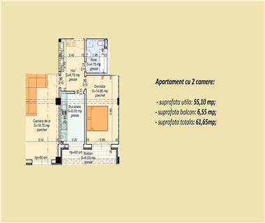 Apartament Nou 2 camere  de vanzare  Popas Pacurari