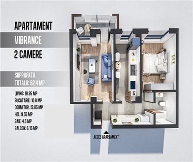 Apartament Nou 2 camere  de vanzare  Popas Pacurari