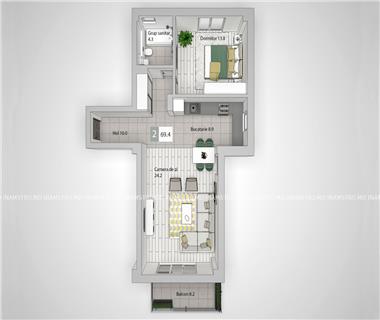 Apartament Nou 2 camere  de vanzare  Tg Cucu  Podul de Fier