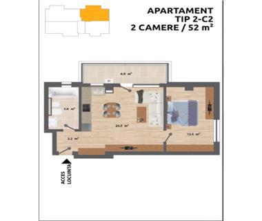 Apartament Nou 2 camere  de vanzare  C.U.G  Valea Adanca