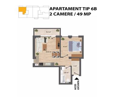 Apartament Nou 2 camere  de vanzare  Nicolina  C.U.G.