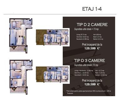 Apartament Nou 3 camere  de vanzare  Copou