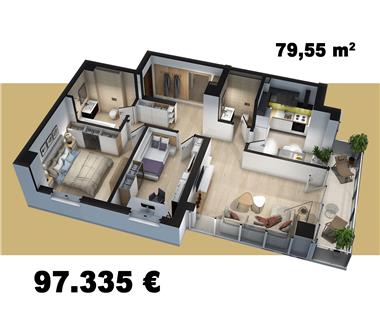 Apartament Nou 3 camere  de vanzare  Tudor Vladimirescu