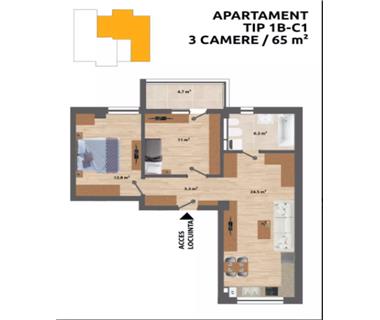 Apartament Nou 3 camere  de vanzare  C.U.G  Valea Adanca