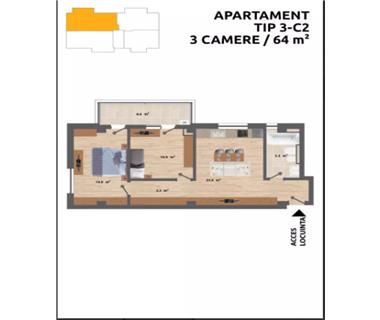 Apartament Nou 3 camere  de vanzare  C.U.G  Valea Adanca