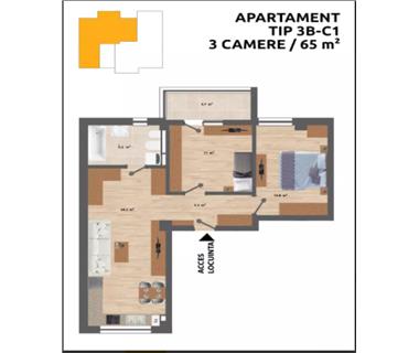 Apartament Nou 3 camere  de vanzare  C.U.G  Valea Adanca