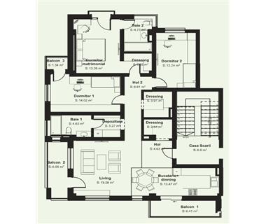 Apartament Nou 4 camere  de vanzare  Bucium
